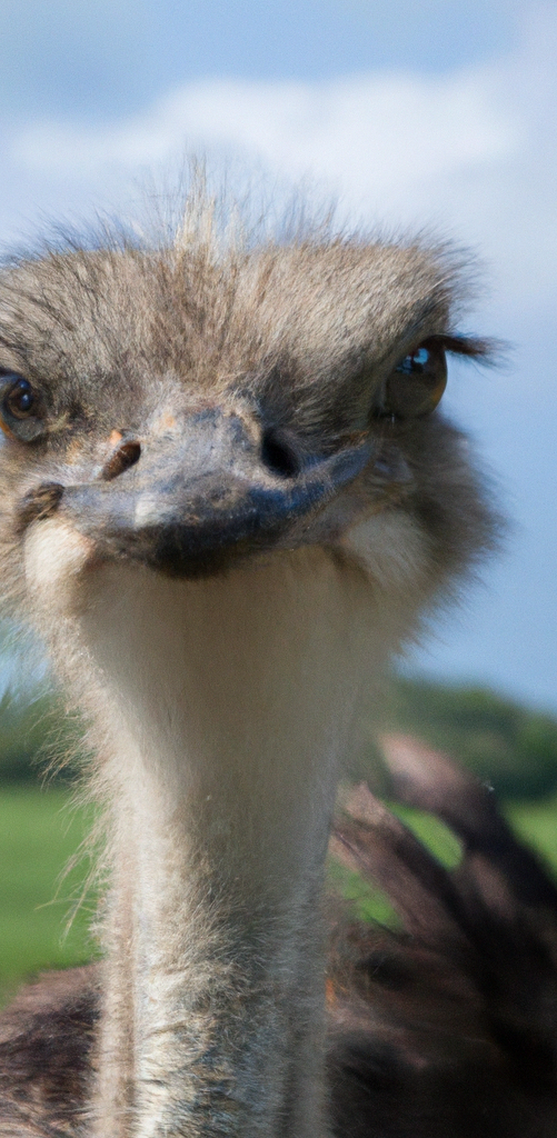 Autruche avec un regard curieux